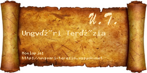 Ungvári Terézia névjegykártya
